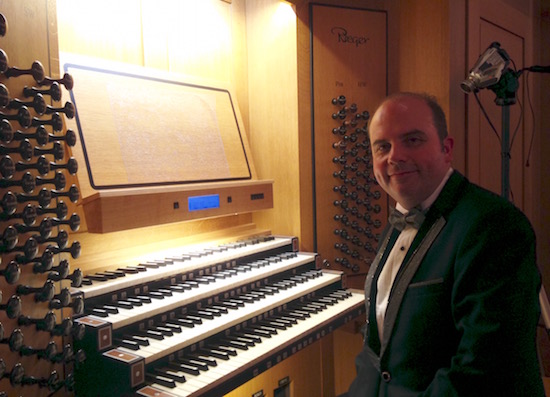 Alexander Ffinch at the organ